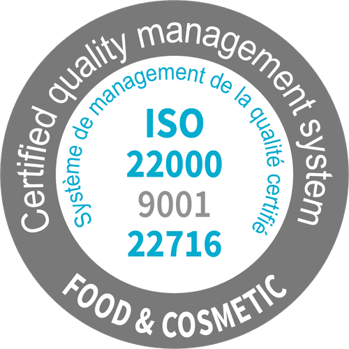 Logo ISO 22000, 9001 et 22716